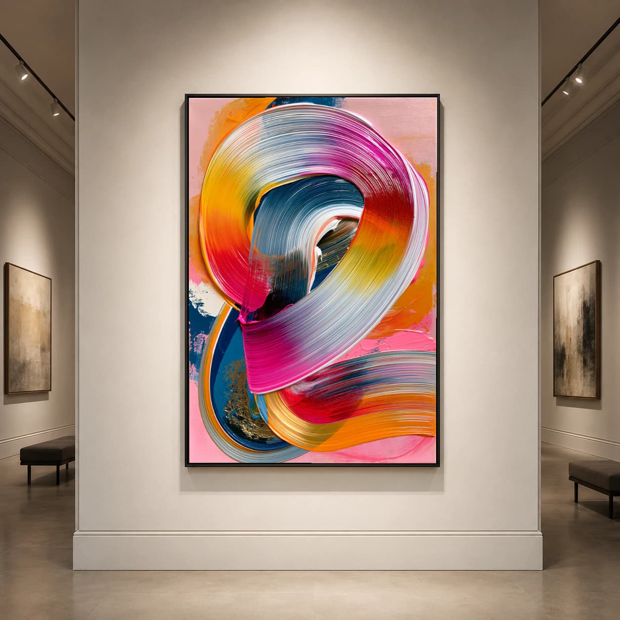 Vibrant Abstract Brushstroke Dynamics