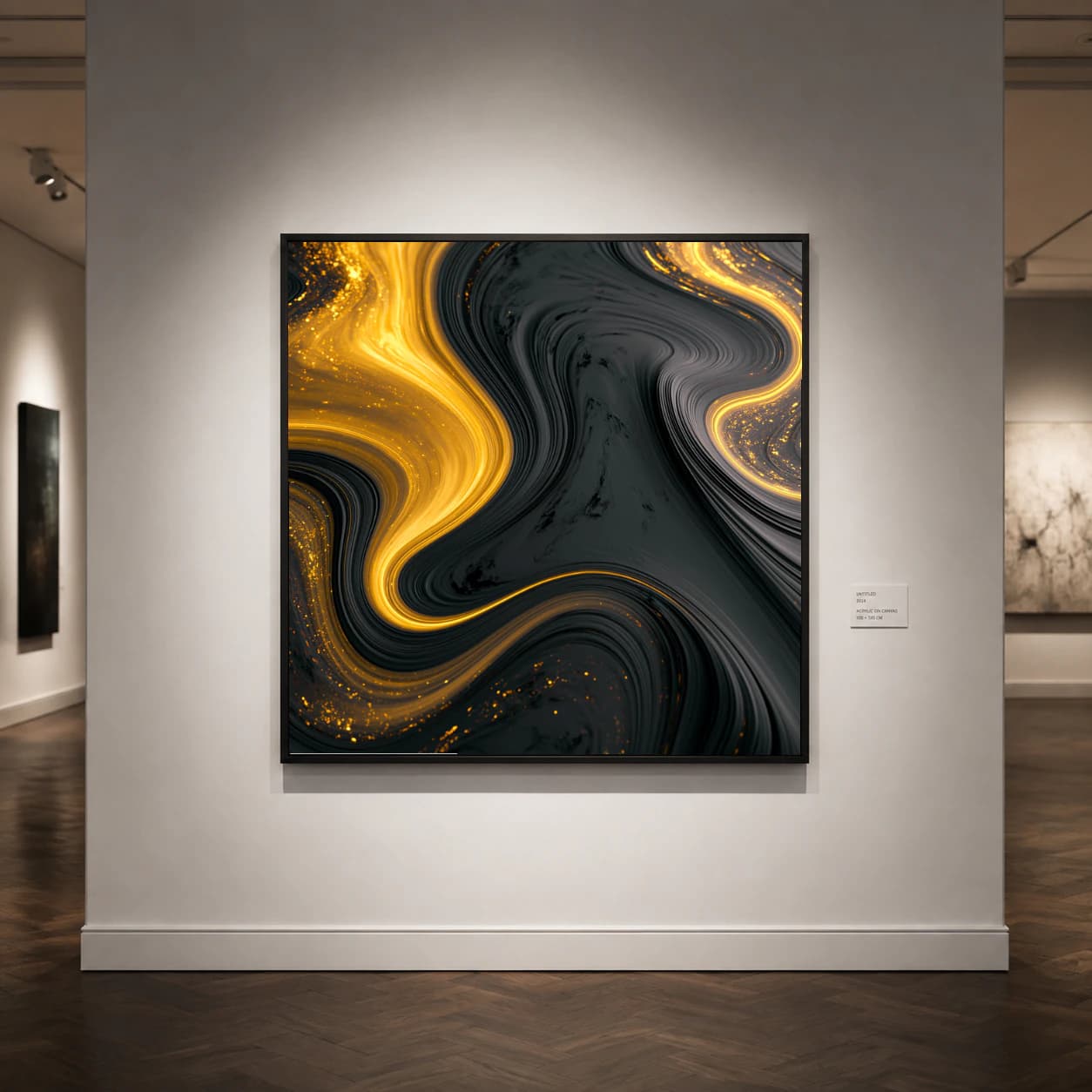 Golden Swirls on Dark Marble